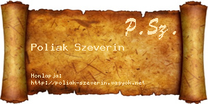 Poliak Szeverin névjegykártya